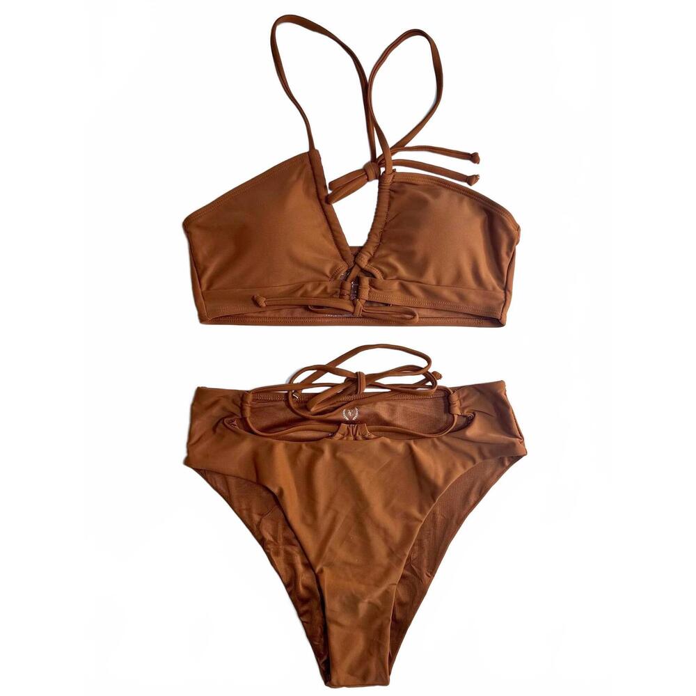 NEW YACHT CLUB ACCESS women's vitamin sea 2 piece bikini set in chocolate